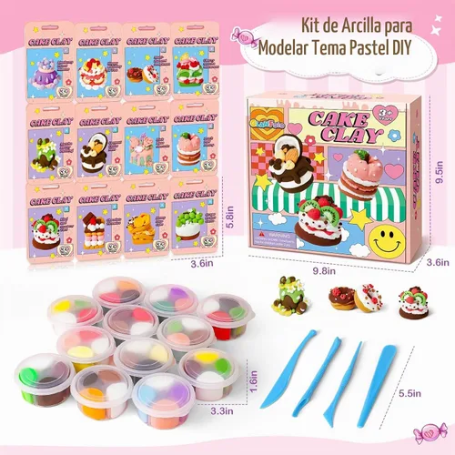 Vista 3 de Arcilla seca al aire para niños, kit de arcilla para modelar, 12 cajas modelo de artes mágicas y manualidades para niños con herramientas