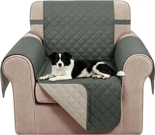 Vista 18 de Fundas para Silla Reclinable Reversibles Funda de Sofá para Mascotas Protector de Muebles Lazy Boy (Silla 23'', Beige/Beige)