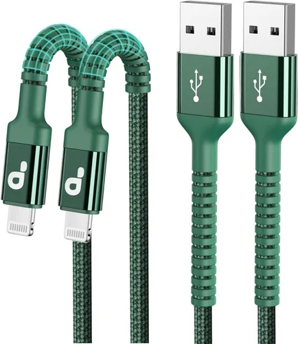 Vista 8 de Cable de carga corto para iPhone de 1 pie, paquete de 2 cables Lightning USB con certificación MFi de Apple, cable de carga para iPhone, cable