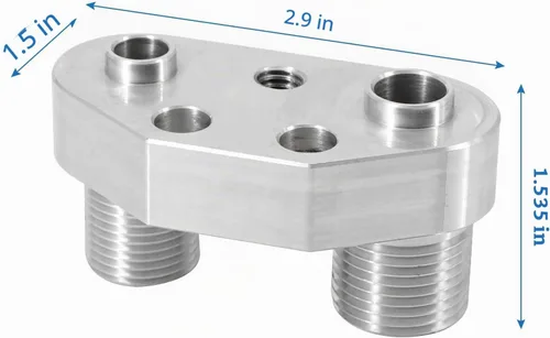 Vista 7 de Compresor de A/C Colector Curvo con Adaptador Compatible con Sanden SD7B10 7176 SD7 Estilo, Cromado