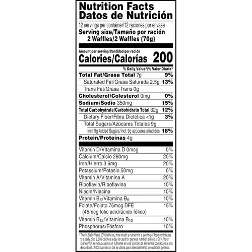 Vista 12 de Eggo Waffles con chispas de chocolate, comida para el desayuno, 24 gofres (congelados)