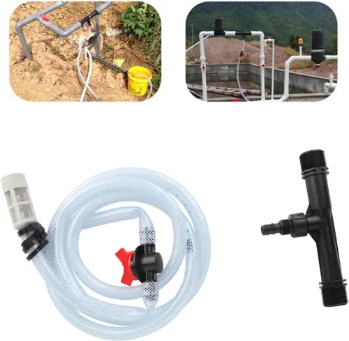 Vista 4 de Inyector de fertilizante para riego por goteo, dispositivo de inyectores de mezclador de fertilizante Venturi con filtro de tubo (1 pulgada)