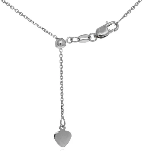Vista 2 de jewelstop 14K Sólida Cadena De Cable Ajustable de oro blanco 0,9mm extensible &, broche con forma de pinza.30