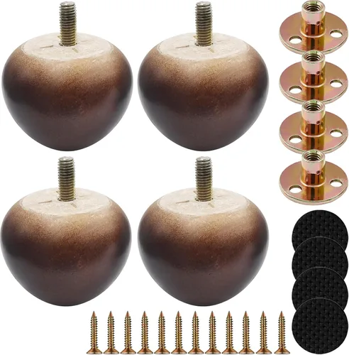 Vista 7 de Patas de madera de 2 pulgadas para muebles, patas de repuesto de muebles de sofá de madera maciza, patas de gabinete/escritorio/estantería