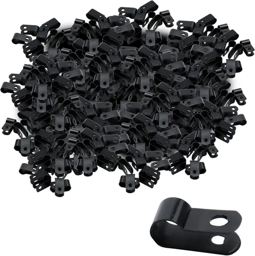 Vista 21 de Antrader Clips de cable tipo R, abrazaderas de cable de 0.12 pulgadas con tornillos, acero inoxidable 304, 100