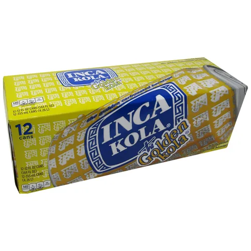 Vista 4 de Inca Kola Golden Carbonated Beverage Soda - la kola dorada - latas de 12 oz - 12