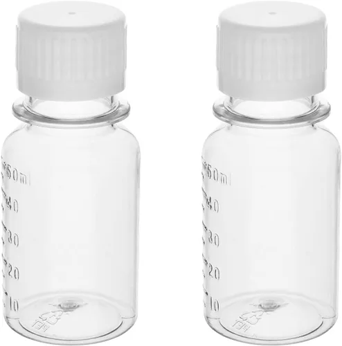 Vista 11 de Aicosineg 20 recipientes de plástico de 5.1 fl oz, botella de reactivo químico de laboratorio, botella de almacenamiento de boca pequeña de 5.07 5.1
