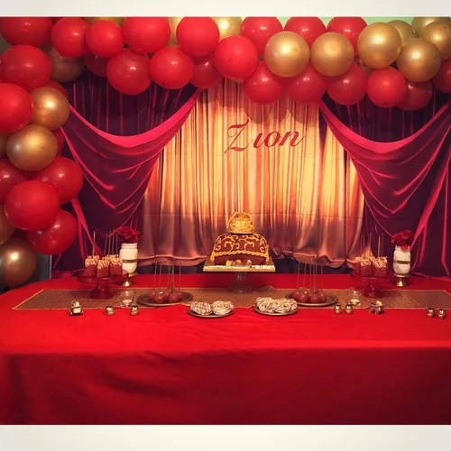 Vista 4 de GYA Telón de fondo rojo dorado para fiesta, 7 x 5 pies, teatro, baile de máscaras, baile de graduación, fondo para niños, familia, negocios