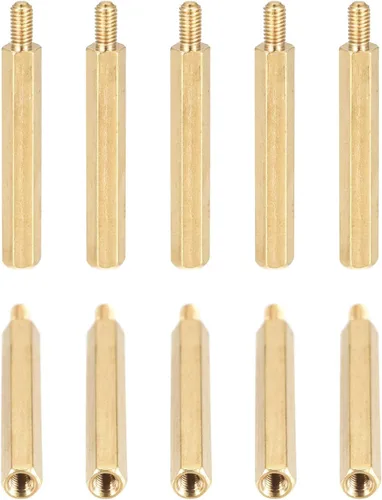 Vista 16 de DTGN M3x4x4mm (DxHLxML) - Separador hexagonal de latón -10Pack- Bueno para máquina electrónica - Tuercas de tornillo espaciadoras macho a hembra