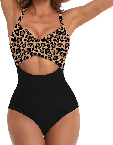 Vista 2 de Chounliem Trajes de baño para mujer, de una sola pieza, sexy, elegante, trajes de baño de talla grande, tankinis, trajes de baño ajustados