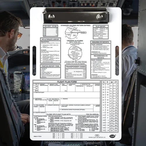 Vista 6 de CYA Rodillera piloto de aluminio IFR - 9.5"x6.5" Aviation Flight Board