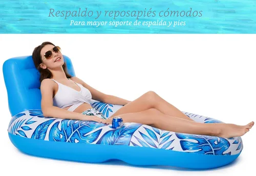 Vista 2 de Jasonwell Inflatable Pool Float Adult - Pool Floaties Lounger Floats Raft Floating Chair Water Floaties for Swimming Pool Lake Lounge Float with Cup