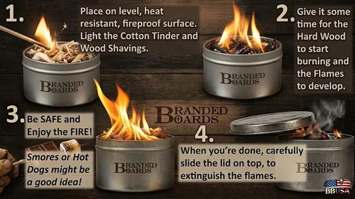 Vista 9 de Campfire in a Can - Made in USA - Portable Mini Fire Pit for Marshmallows & S’Mores - Hiking, Backpacking, Hunting, Fishing & Camping - Tactical