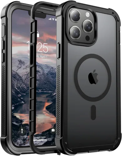 Vista 152 de jaroco - Funda magnética compatible con MagSafe para iPhone 11 de 6.1 pulgadas; protección de grado militar contra caídas, de doble capa