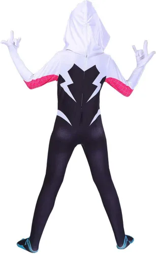 Vista 4 de ugoccam Superhero - Body negro para mujer y niños, para Halloween, cosplay, para niños, talla XS