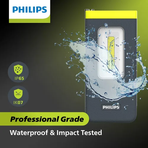 Vista 2 de Philips Xperion 6000 Luz de trabajo LED recargable de bolsillo, linterna de mano profesional de 300 lúmenes con base magnética y gancho