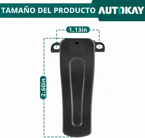Vista 2 de AUTOKAY Clip de cinturón para RETEVIS H-777 BF-666S, BF-777S, BF-888S Model Radio+Tracking