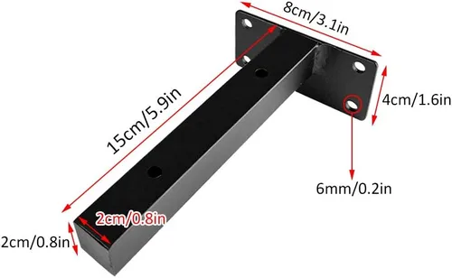 Vista 2 de Soporte de estante flotante oculto para montaje en pared, soportes ocultos para estanterías de hierro, muebles, cocina, oficina, estanterías