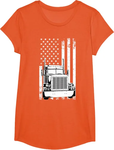 Vista 63 de Camión conductor bandera americana camionero vintage hombres mujeres regalo camiseta