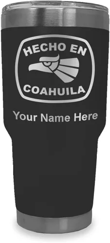 Vista 28 de LaserGram Vaso aislado al vacío de 20 onzas, hecho en coahuila, grabado personalizado incluido (negro) Engraved Gift, Vacuum Insulated Stainless
