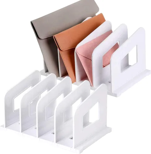 Vista 11 de LALOBLUE Organizador de archivos, organizador de carpetas acrílicas, clasificador de archivos, divisores verticales de plástico para revistas