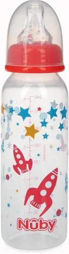 Vista 4 de Nuby - Botella impresa antiderrames, 1 paquete de 1 botella, 8 onzas, los colores pueden variar