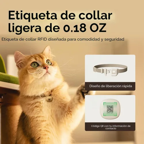 Vista 8 de PETLIBRO Alimentadores RFID para 2 gatos, sensor de collar para comidas personalizadas, reconocimiento de gatos, seguimiento de dieta y antirrobo