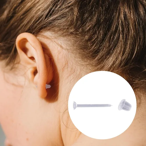 Vista 7 de Penitue 38 piezas de retenedores transparentes para piercing, joyería de retención para aretes, pezón, nariz, vientre, lengua, labret, ceja, labio