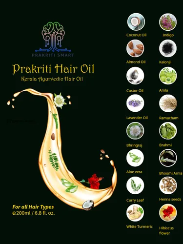 Vista 2 de Pakriti Hair Oil - Aceite para el cabello ayurvédico Kerala con hierbas naturales