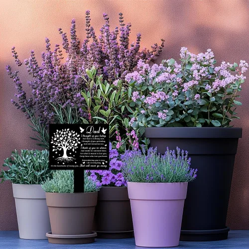 Vista 5 de GLOBLELAND Estaca rectangular de paloma de árbol para el padre, placa conmemorativa, estaca acrílica impermeable para jardín de condolencias
