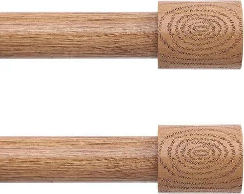 Vista 14 de Barras de cortina de madera, barra decorativa ajustable de 1 pulgada estilo granja rústico, barra de cortina bohemia resistente para ventanas de 28