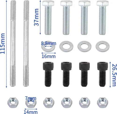 Vista 8 de 1932 Kit adaptador de junta de carburador de 3/4" 4Bbl a 4Bbl, plata
