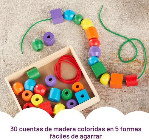 Vista 4 de Set de cuentas Melissa & Doug, con 30 cuentas y 2 cordones