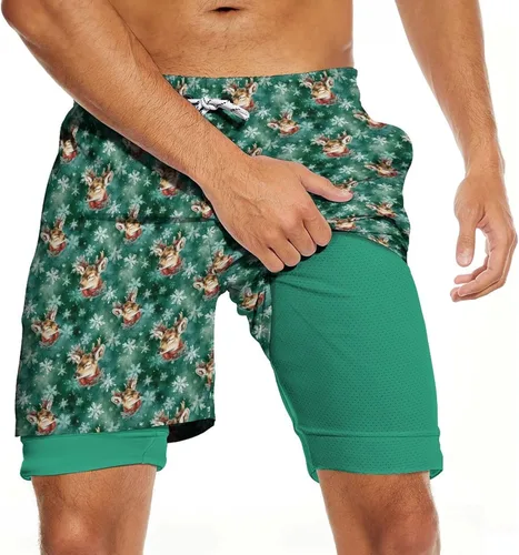 Vista 27 de CHILL·TEK Traje de baño para hombre con forro de compresión de secado rápido 2 en 1, traje de baño para playa