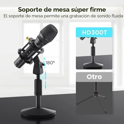 Vista 7 de MAONO HD300T USB/XLR Micrófono dinámico Podcast para PC y interfaz de audio Studio Mic with Volume Control, Headphones Jack, Shock Mount, Pop