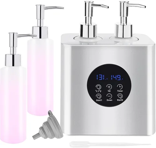 Vista 8 de Yofuly Máquina calentada con dispensador de doble loción con botellas de Negro
