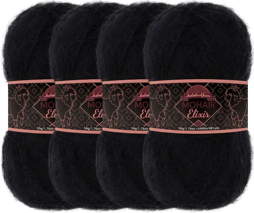Vista 32 de JubileeYarn Mohair Elixir Yarn - 50g/Skein Baby Wool Blend - Cosmopolitan - 1 Skein