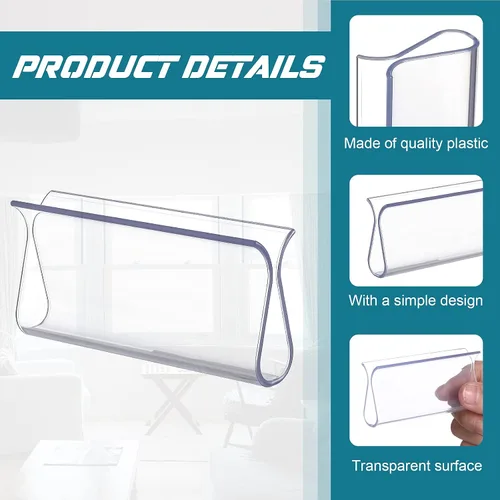 Vista 3 de Chunful Persianas enrollables con mango para ventanas, herrajes de agarre de plástico para el hogar, RV (transparente, 2 piezas)
