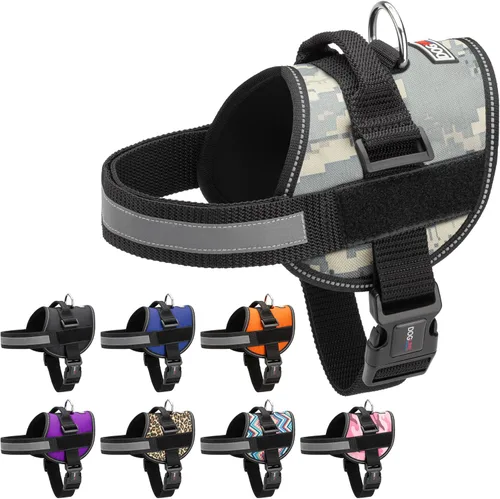 Vista 19 de Dogline Arnés para perro, chaleco reflectante ajustable sin tirones con asa para caminar, entrenar, transpirable, arnés sin estrangulamiento