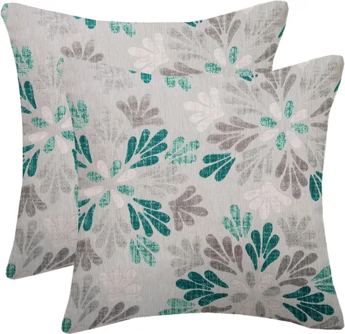Vista 20 de Juego de 2 fundas de almohada negras y grises de 40 x 40 cm, geométricas, florales, decorativas para exteriores, fundas de almohada estilo granja