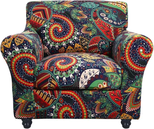 Vista 57 de SearchI Funda elástica para sofá, funda para sillón de 2 piezas con funda de cojín separada para silla, protector de muebles lavable para sala