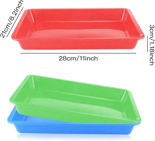 Vista 7 de Bandejas de plástico para arte, 5 piezas apilables para actividades y manualidades, bandeja para servir y joyas para proyectos de bricolaje