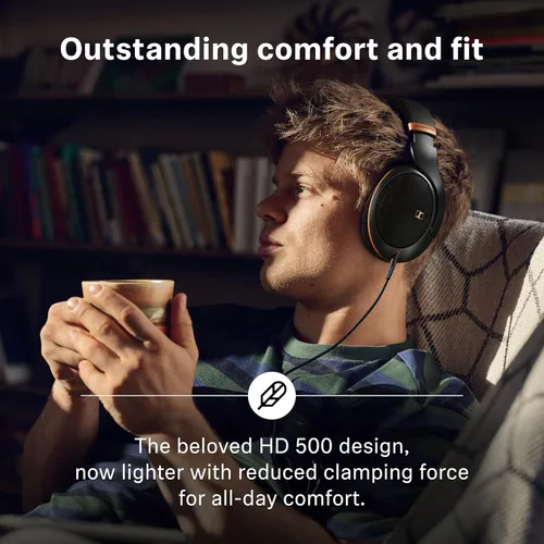 Vista 14 de Sennheiser HD 505 - Auriculares con cable supraaurales con sonido transparente y graves controlados, auriculares de estudio de mayor comodidad