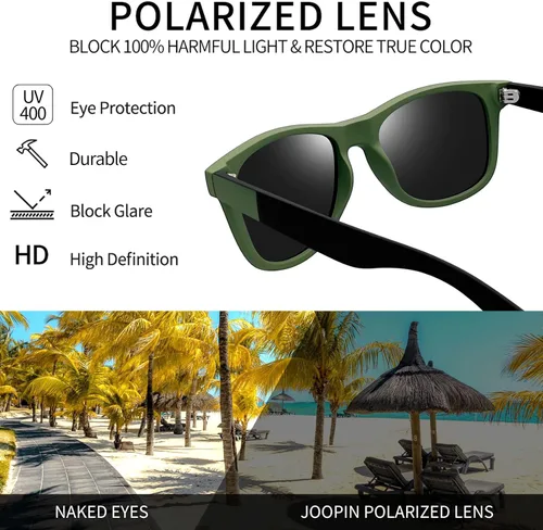 Vista 4 de Joopin Gafas de sol cuadradas polarizadas con protección UV para hombre y mujer