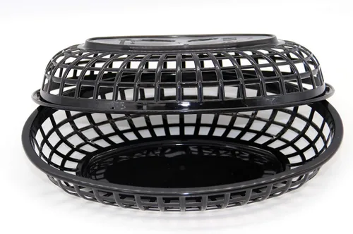 Vista 6 de Combo de cesta de comida rápida de estilo retro (12 unidades) y forro a cuadros (100 unidades). La cesta de comida rápida es apta para lavavajillas.