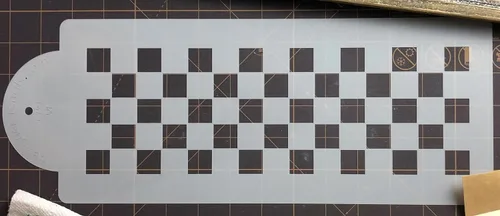 Vista 5 de Designer Stencils C721 - Plantilla para pastel de ajedrez lateral, beige/semitransparente