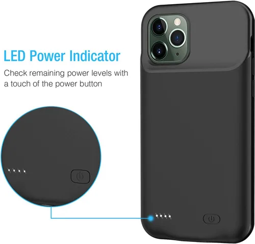 Vista 3 de Funda de batería para iPhone 11 Pro, mejorada 7000 mAh, ultra delgada, portátil, funda protectora de carga inteligente, compatible con iPhone 11 Pro
