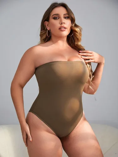Vista 4 de WDIRARA Body moldeador sin mangas para mujer, talla grande, sin tirantes, con control de abdomen
