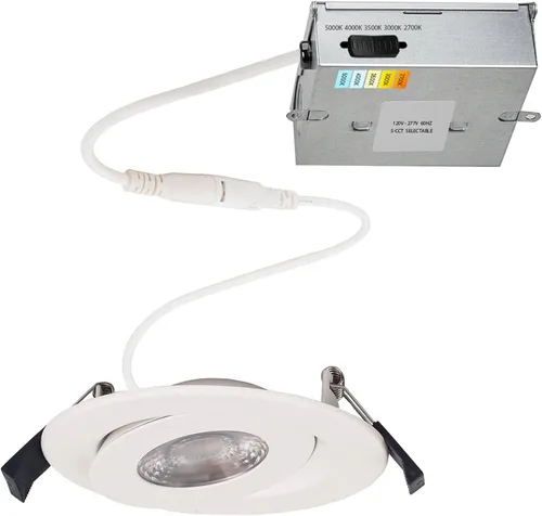 Vista 17 de WAC Lighting Lotos - Luz LED empotrable redonda ajustable de 2 pulgadas, 3000K blanco cálido, 6W, 530 lúmenes, clasificación IC hermética, 120V-277V