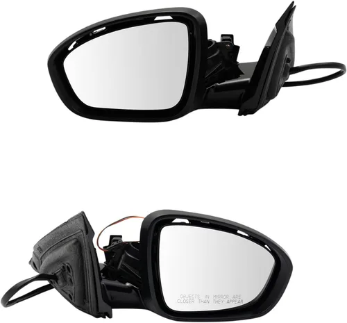 Vista 253 de TRQ Conjunto de 2 piezas de espejo lateral para conductor y pasajero, ajuste eléctrico, sin calefacción, sin memoria, color negro, compatible